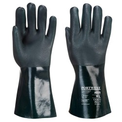 Gants PVC Vert (35 cm) double trempage - A835