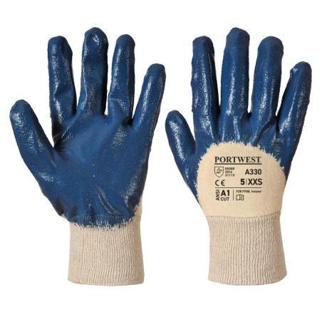 Gants Nitrile dos aéré poignet tricot - A330