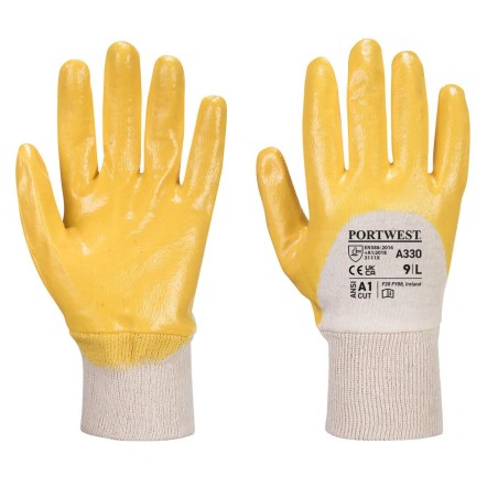 Gants Nitrile dos aéré poignet tricot - A330