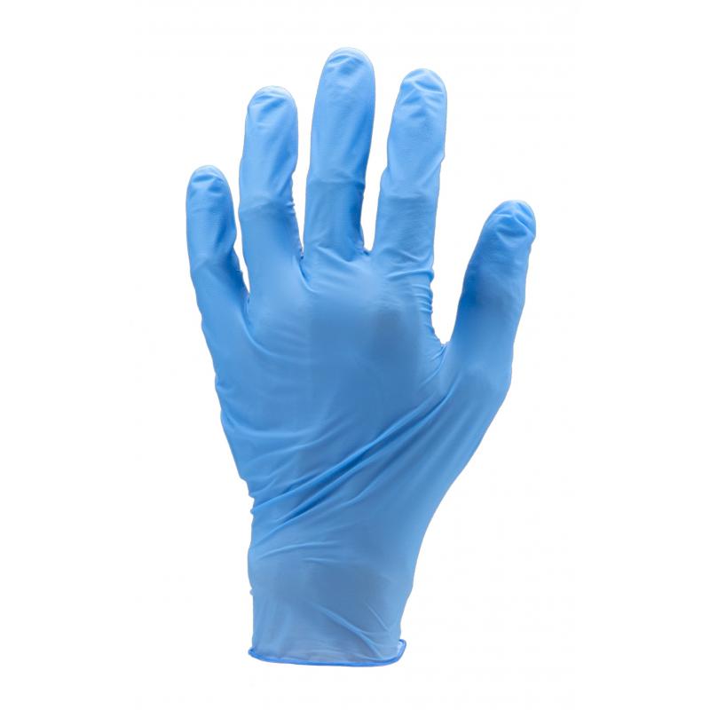 Boîte de 100 gants nitrile bleu standard medical et alimentaire