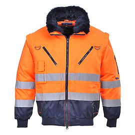 High Visibility 3 in 1 pilot jacket - orange/navy - PJ50