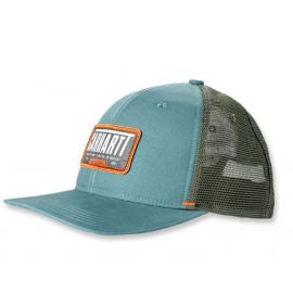 Canvas cap with graphic patch and mesh back - 105971