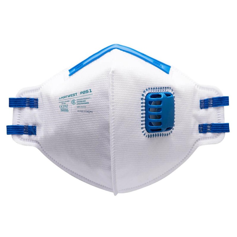 FFP2 plat gevouwen masker met ventiel - P251 FFP2 plat gevouwen masker met ventiel - P251