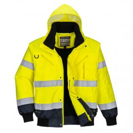 High Visibility contrast bomber jacket yellow/navy - C465