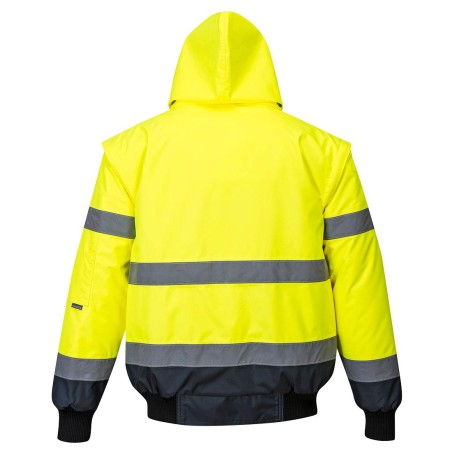 High Visibility contrast bomber jacket yellow/navy - C465