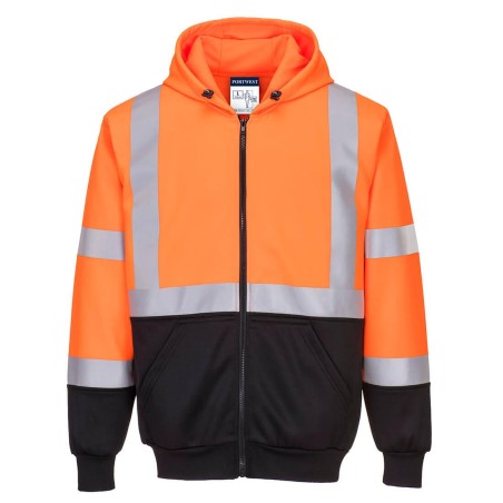 High Visibility two tone zipped hoodie - B315