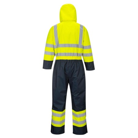 Hoge Zichtbaarheid overall gevoerd geel/blauw - S485