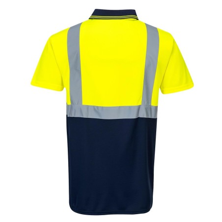 Two tone polo High Visibility yellow/navy - S479