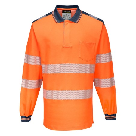 PW3 High Visibility polo shirt long sleeves - T184