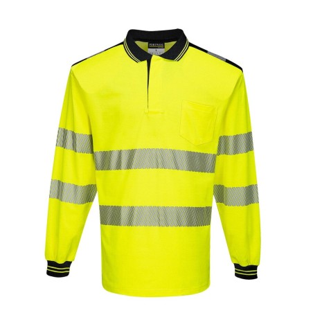 PW3 High Visibility polo shirt long sleeves - T184