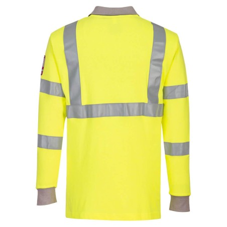 Flame resistant antiStatic High-Visibility long sleeves polo shirt - FR77