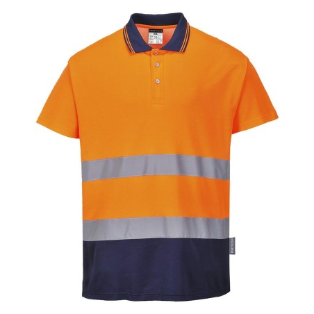 Twee kleuren katoen comfort Hoge Zichtbaarheid polo - S174