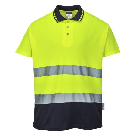 Twee kleuren katoen comfort Hoge Zichtbaarheid polo - S174