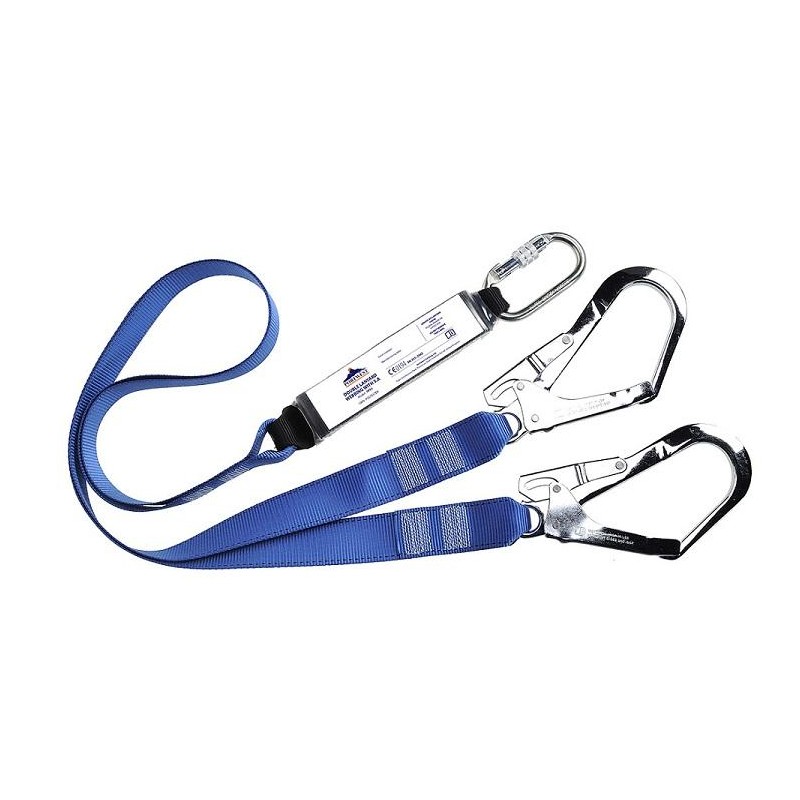 Double webbing lanyard with shock absorber - FP51 Double webbing lanyard with shock absorber - FP51