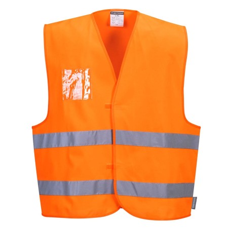 Gilet Haute Visibilité avec porte-badge double entrée - C475