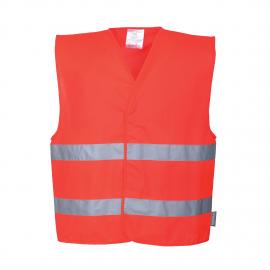 High Visibility two band vest red - C474