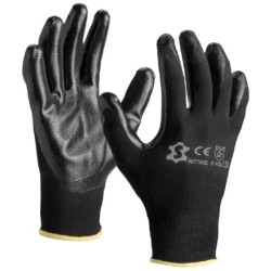 Black nylon gloves with...