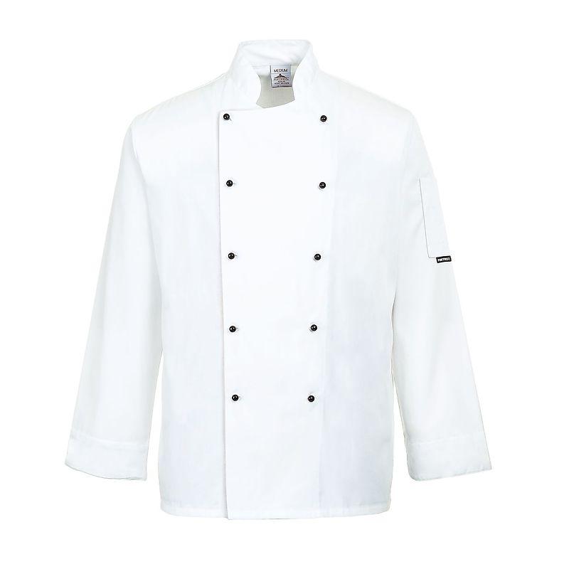 PORTWEST C834 Somerset black or white long sleeved chefs jacket size XXS-4XL 