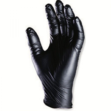 Gants NITRILE non-poudrés - Noir (100pc)