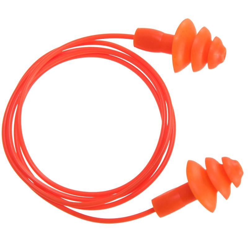 Bouchons d'oreilles TPR avec cordon réutilisable (50 pièces) - EP04 -  PORTWEST