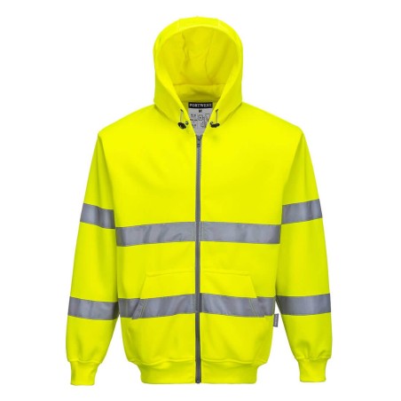 Hi-Vis Zipsweater met capuchon en rits - B305