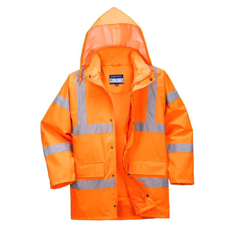 Portwest RT60 Hi Visibility Orange Waterproof Reflective Jacket SMALL F4 RT60 