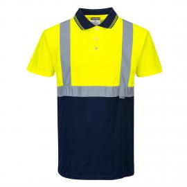 Two tone polo High Visibility yellow/navy - S479