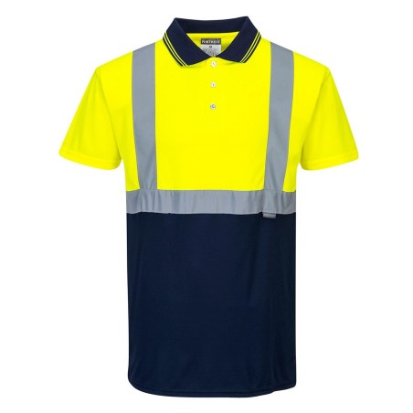 Polo Bicolore HV Jaune/Marine - S479