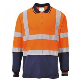 High Visibility two tone long sleeves polo - S279