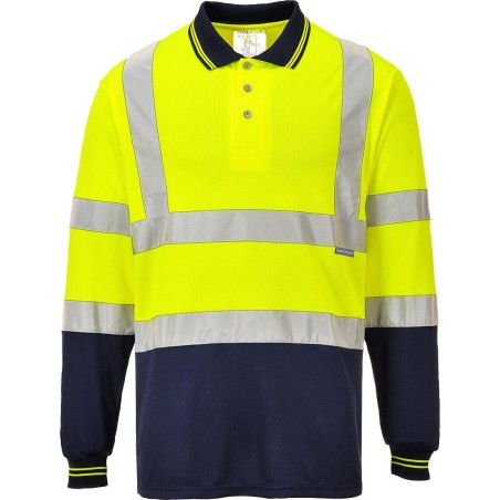 Hi-Vis Tweekleuren Polo met lange mouw - S279