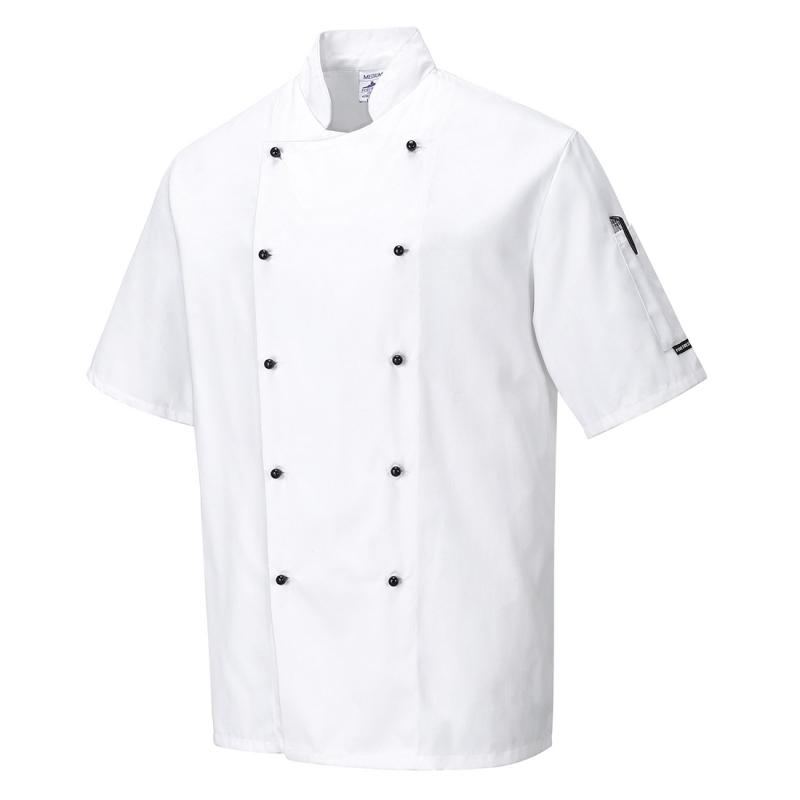 Portwest Kent Chefs Twill Jacket Detachable Buttons Catering Work Apron C734 