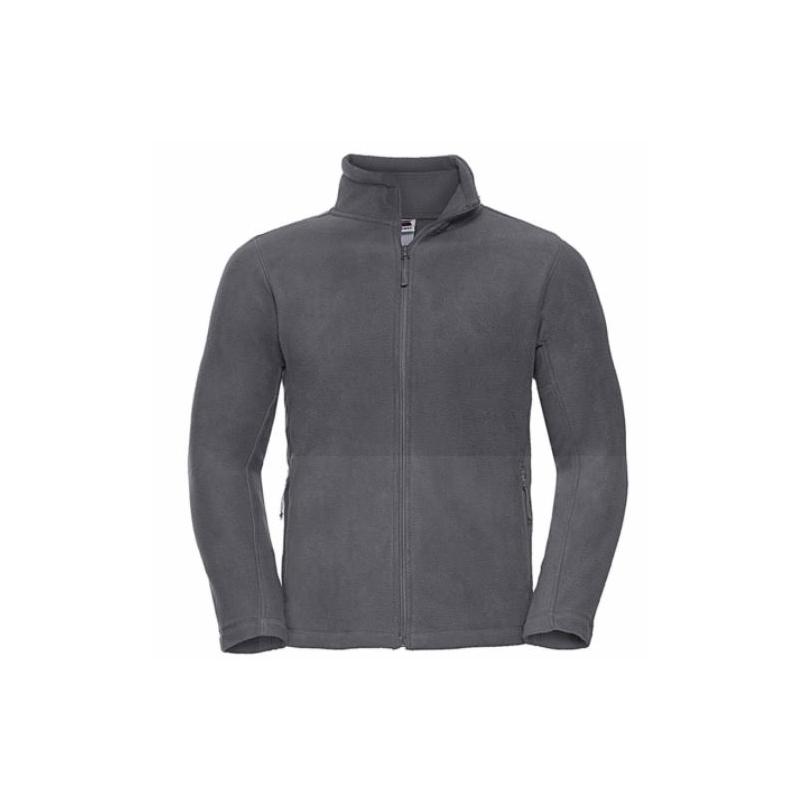 Russell Full-Zip Outdoor Fleece Mens Jacket Zipped Side Pockets Cadet Collar 
