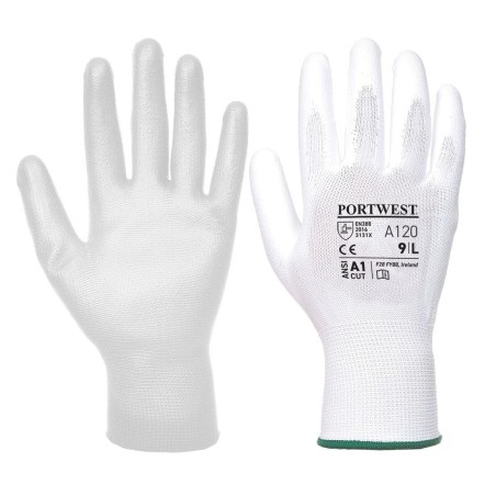 Gants Nylon enduit PU Blanc - A120