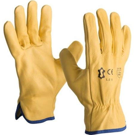 Gants cuir jaune tout fleur de bovin - L-2Y