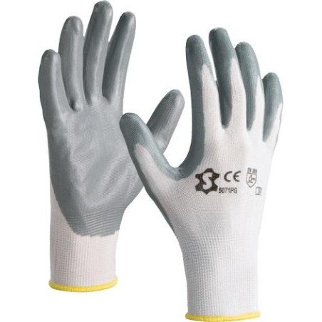 Nylon gloves with grey nitrile coating 5071PG