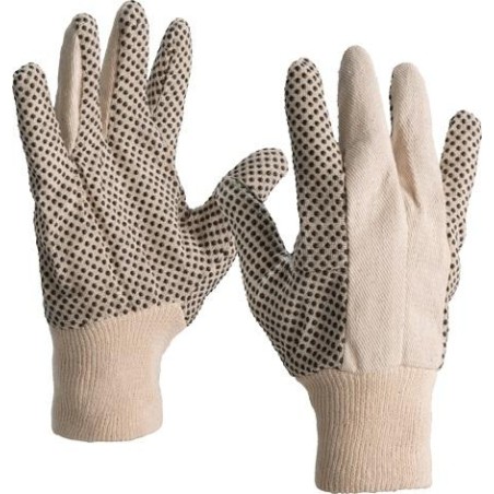 Gants polycoton tissu croisé picots - 8011