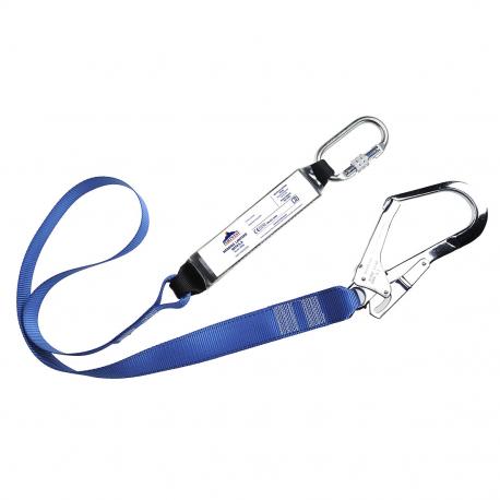 Portwest Webbing Lanyard With Shock Absorber Safety Harness Fall Arrest Strap 